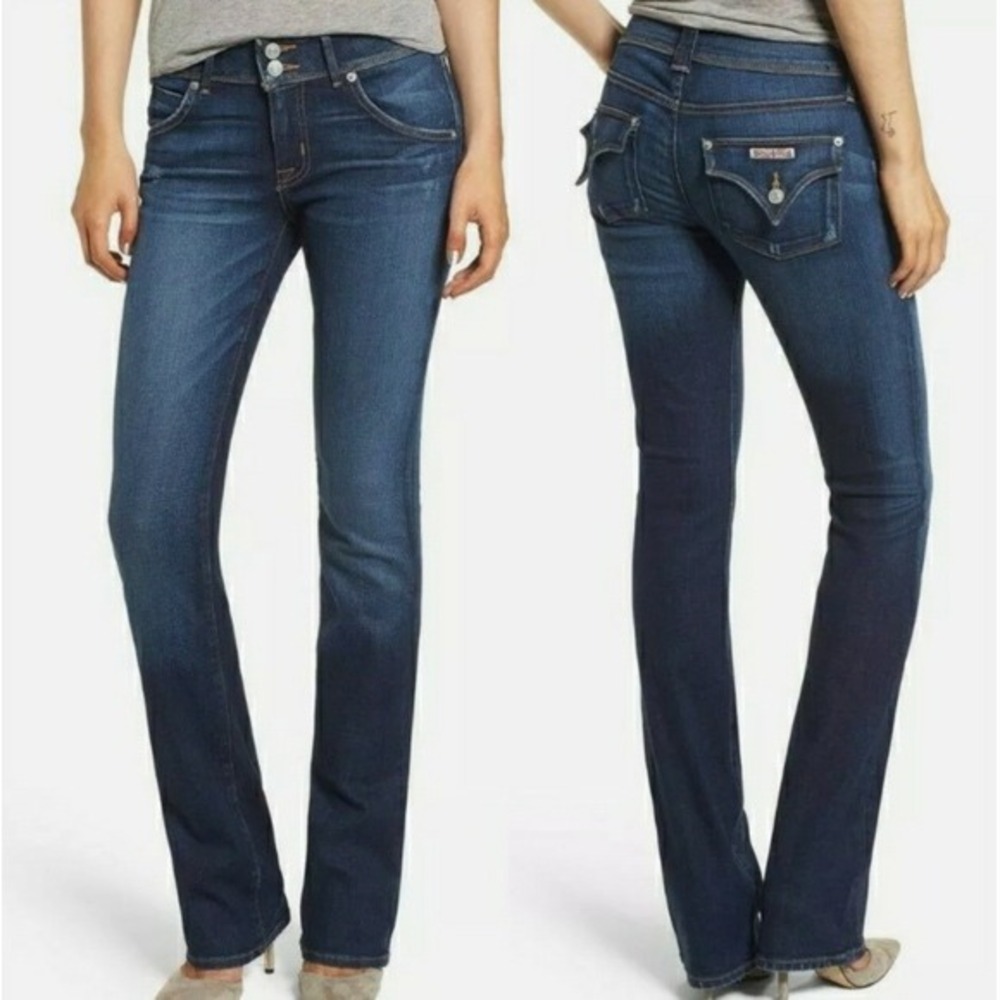 Hudson Beth Baby Boot Dark Wash Flap Pocket Bootcut Jeans Stretch‎ Womens 28